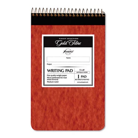 Ampad Gold Fibre Retro Writing Pad- Wide Rule- 5 x 8- Ivory- 80-Sheets/Pad AM30449